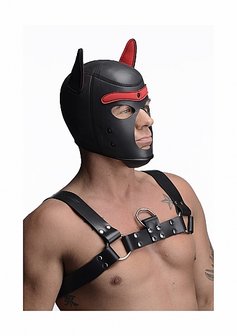 Neoprene Puppy Hood Black Red