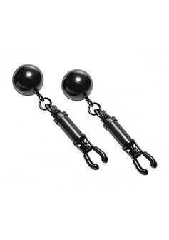 Black Bomber Nipple Clamps With Weights 