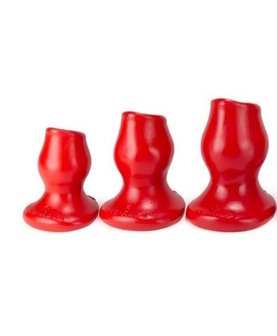 oxballs pighole hollow plug red large