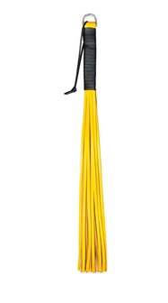 leather yellow flogger