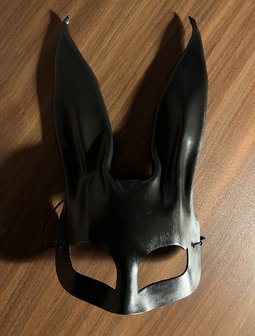 leather bunny mask black