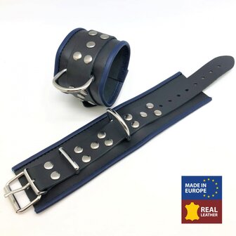 leather handcuffs blue black
