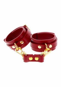 gold red handcuffs