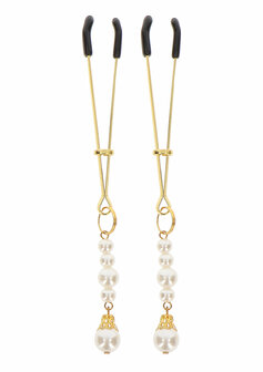 golden tweezers with pearls