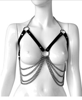 leather bra with chains