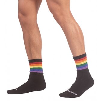 barcode berlin rainbow socks black