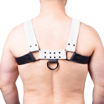 harness black white leather gay