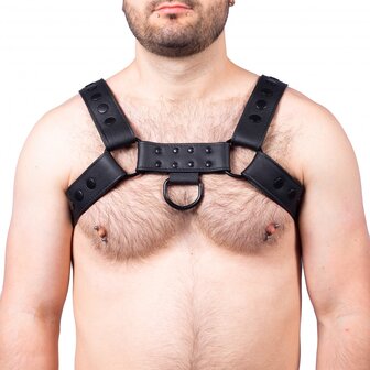 leather harness gay wide black