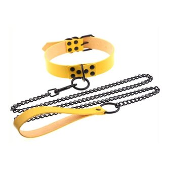 collar leash yellow 