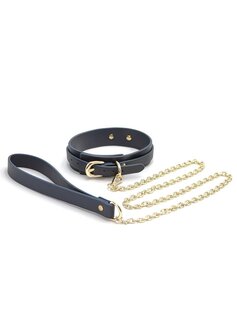 collar leash black gold