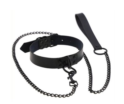 collar leash black