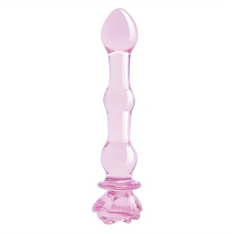 Rosebud Beaded Glass Dildo