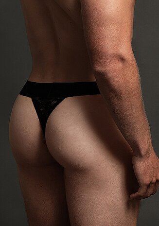 Lace Thong Black SM