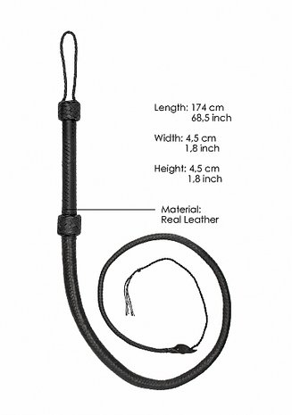 real leather bullwhip