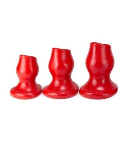 oxballs pighole hollow plug red small 