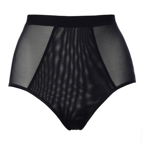 black mesh high waist panties
