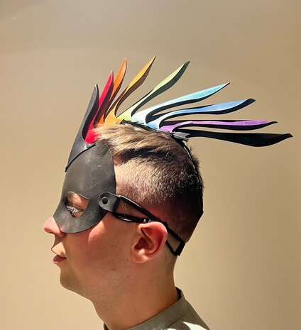 Leather Mohican rainbow