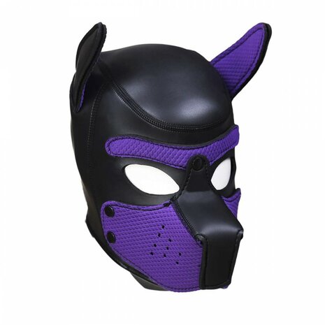 bdsm puppy play purple mask