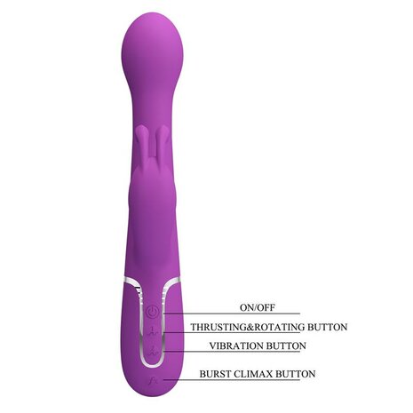 PRETTYLOVE Dejon Vibrator Thrusting and Rotation Twinkled