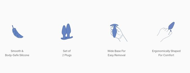 biird regii Set of 2 Silicone Anal Plugs