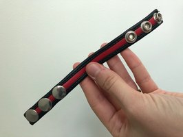 Cockring Leather Black & Red