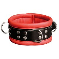 Wide Collar Black & Red Cowhide