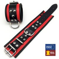 Leather Handcuffs Red/Black 6,5 cm