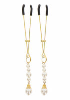 Golden Tweezers With Pearls 