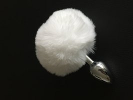 Buttplug Bunny Tail White 